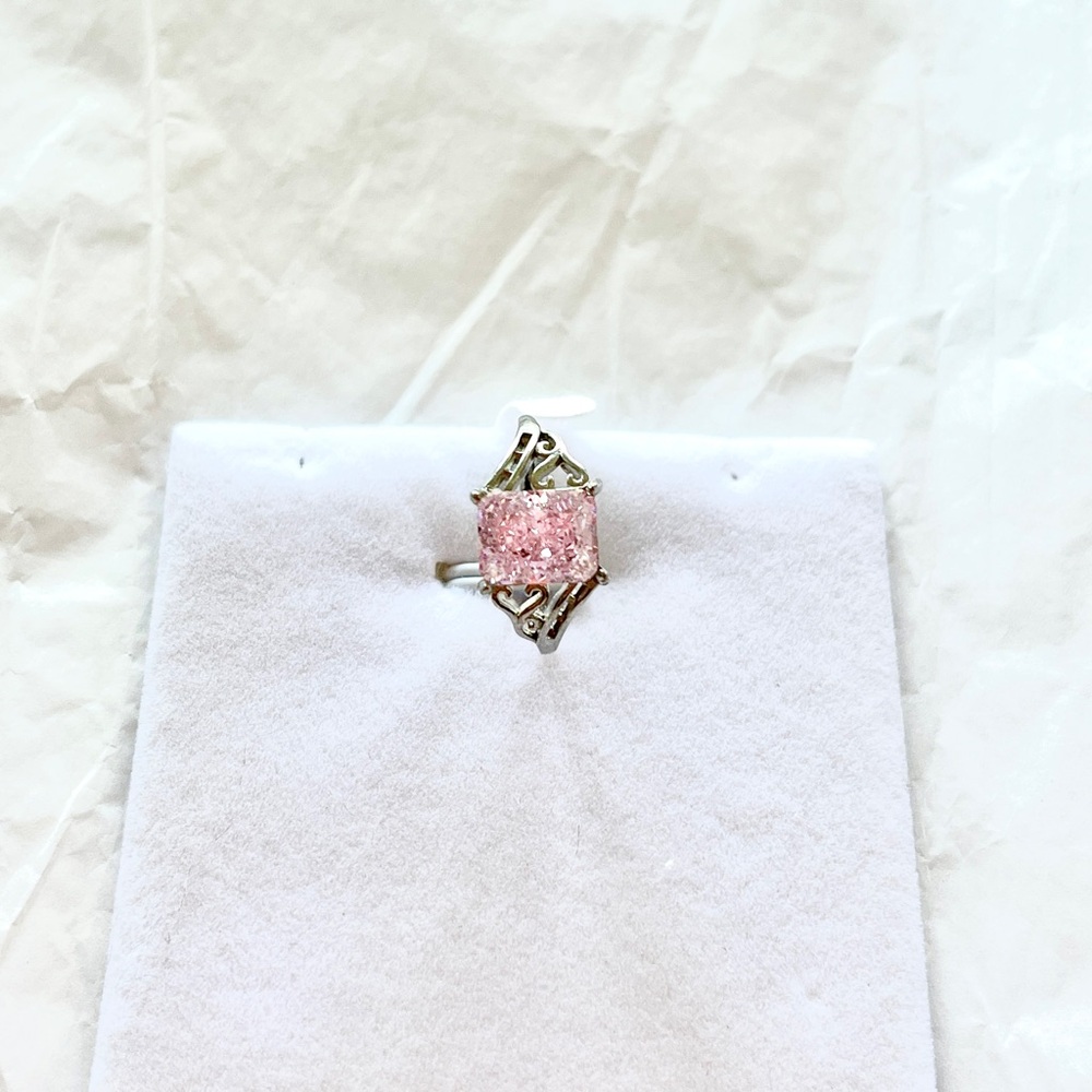 Imitated PINK diamond ring